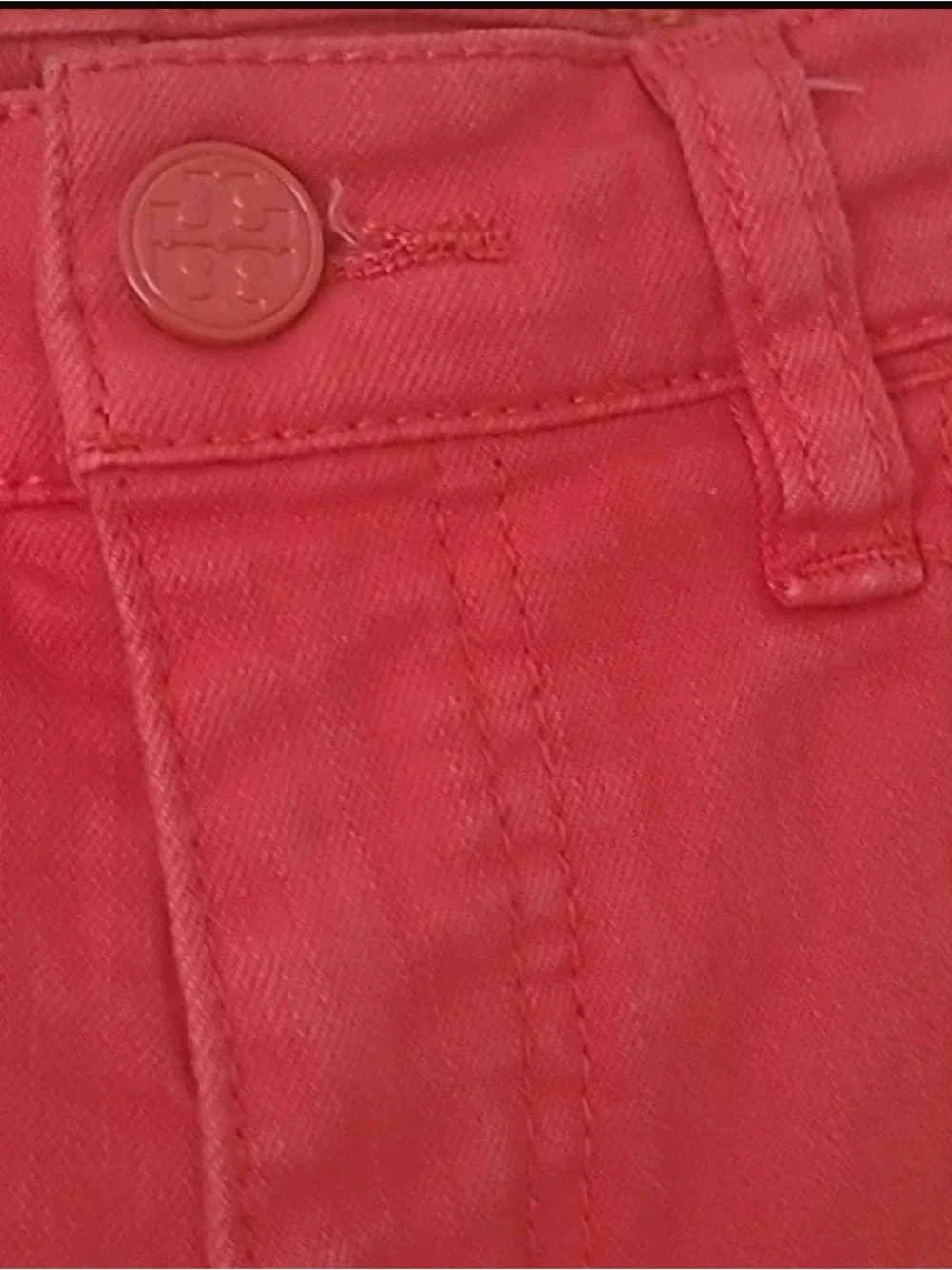 Tory Burch Crimson Cropped Skinny Jeans